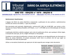 TJ-GO DIÁRIO DA JUSTIÇA ELETRÔNICO - EDIÇÃO 1879