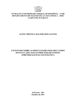 Aline Cristina Macedo dos Santos - Departamento de Matemática e