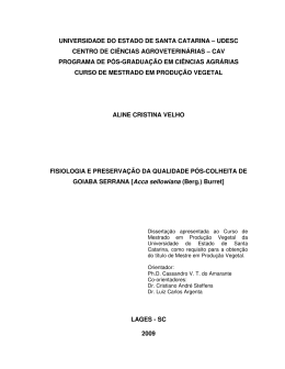 Fisiologia e preserva&ccedil;&atilde;o da qualidade p&oacute;s