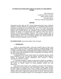 AS PERDAS DAS PRODU&Ccedil;&Otilde;ES AGRICOLAS