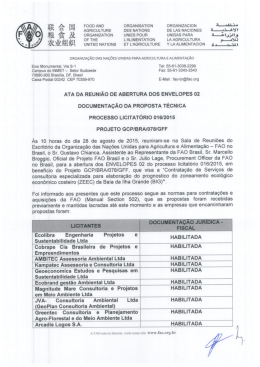 Documenta&ccedil;&atilde;o da Proposta T&eacute;cnica