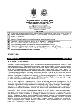 Prova 2012.2 - língua - Faculdade de Ciências Médicas da Paraíba