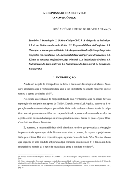 A RESPONSABILIDADE CIVIL E O NOVO C&Oacute;DIGO Jos&eacute;