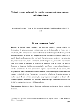 Viol&ecirc;ncia contra a mulher, direito e patriarcado