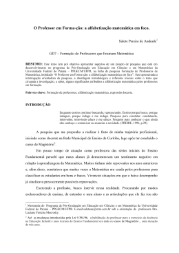 a alfabetiza&ccedil;&atilde;o matem&aacute;tica em foco.
