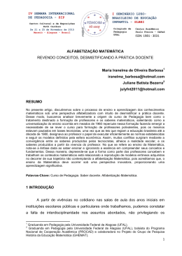 Alfabetiza&ccedil;&atilde;o Matem&aacute;tica revendo conceitos, desmistificando &agrave;
