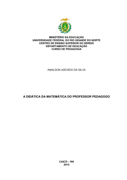 a did&aacute;tica da matem&aacute;tica do professor pedagogo