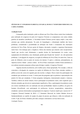 S&iacute;ntese, conclus&otilde;es e mo&ccedil;&otilde;es - Congresso Florestal do Rio Grande