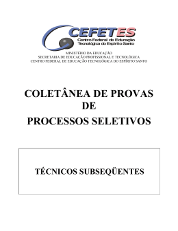 COLETÂNEA DE PROVAS DE PROCESSOS SELETIVOS