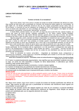 CEFET = 2013 / 2014 (GABARITO COMENTADO)