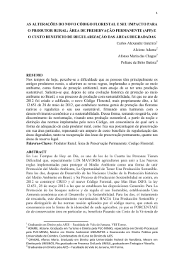 as altera&ccedil;&otilde;es do novo c&oacute;digo florestal e seu impacto para o