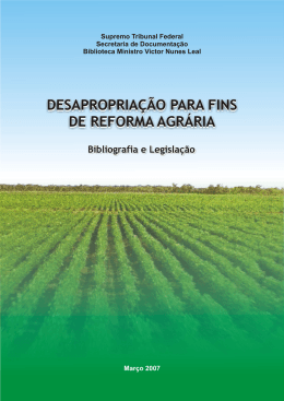 Desapropria&ccedil;&atilde;o para Fins de Reforma Agr&aacute;ria