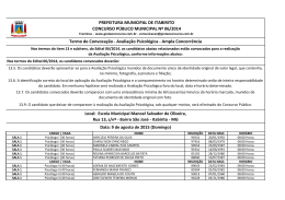 Convocação para Avaliação Psicológica