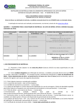INSTRU&Ccedil;&Otilde;ES DE MATR&Iacute;CULA PARA OS - A DRCA