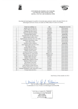 Resultado de enfermagem 2014