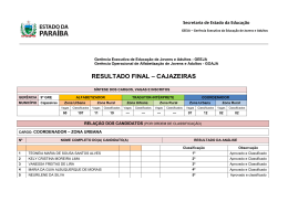 RESULTADO FINAL &ndash; CAJAZEIRAS