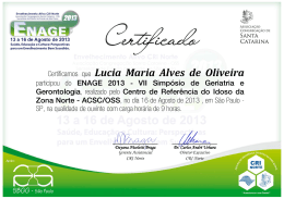 Certificamos que Lucia Maria Alves de Oliveira