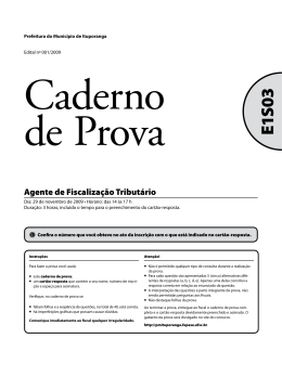 Agente de Fiscaliza&ccedil;&atilde;o Tribut&aacute;rio - Prefeitura Municipal de Ituporanga