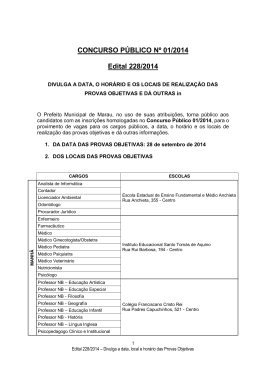 Edital 228_2014 Divulga data local horário Provas - idrh