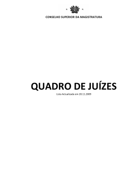 QUADRO DE JUÍZES - ao Conselho Superior da Magistratura