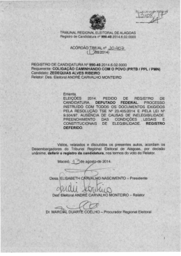 ACORD&Aacute;O IDEIAL n&deg; .IOf-IQIr - Tribunal Regional Eleitoral de Alagoas