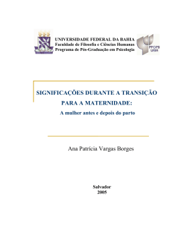 Significa&ccedil;&otilde;es durante a transi&ccedil;&atilde;o para a maternidade