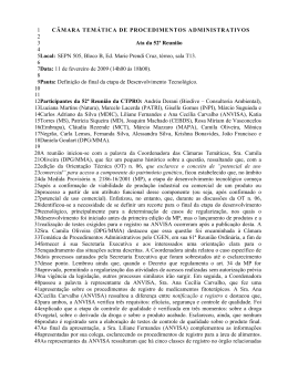52&ordf; Reuni&atilde;o da C&acirc;mara Tem&aacute;tica de Procedimentos