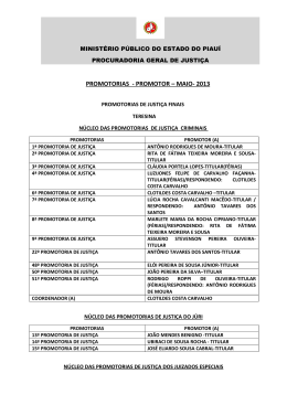 PROMOTORIAS - PROMOTOR &ndash; JANEIRO 2011