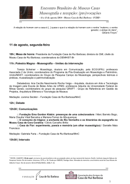 Programa - Fundação Casa de Rui Barbosa