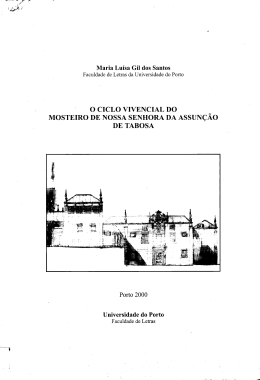 o ciclo vivencial do mosteiro de nossa senhora da assun&ccedil;&atilde;o de