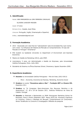 Curriculum vitae - Ana Margarida Oliveira Madsen