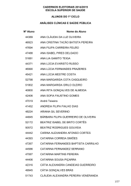 Alunos de 1&ordm; Ciclo - Escola Superior de Sa&uacute;de