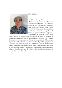 Nota Curricular Ana Margarida Jorge Dias, Licenciada em Direito