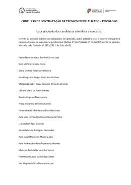 Lista de candidatos admitidos - Escola Secundária Maria Amália