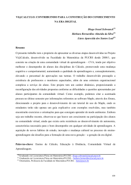 VI@CALCULO: CONTRIBUINDO PARA A CONSTRU&Ccedil;&Atilde;O