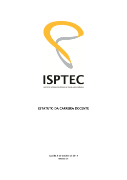 ESTATUTO DA CARREIRA DOCENTE