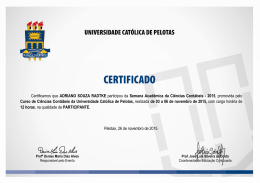 Certificamos que ADRIANO SOUZA RADTKE Curso de Ciências