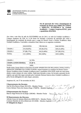 resultado da eleição para DIREÇÃO GERAL