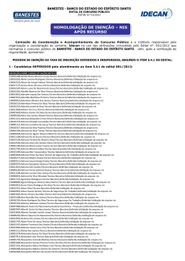 analise dos pedidos de isen&ccedil;&atilde;o da taxa de inscri&ccedil;&atilde;o ap&oacute;s
