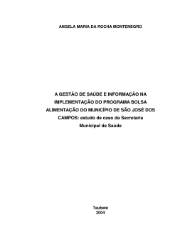 A GEST&Atilde;O DE SA&Uacute;DE E INFORMA&Ccedil;&Atilde;O NA