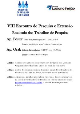Resultados dos Trabalhos - Faculdade Luciano Feij&atilde;o