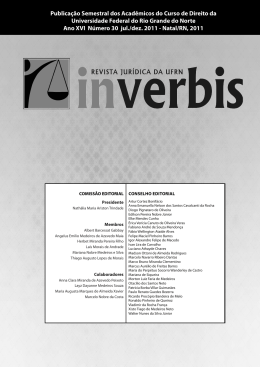 Edi&ccedil;&atilde;o 30 - Revista Jur&iacute;dica In Verbis