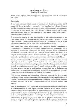 ORA&Ccedil;&Atilde;O DE SAPI&Ecirc;NCIA Eug&eacute;nio Alves da Silva Tema: Ensino