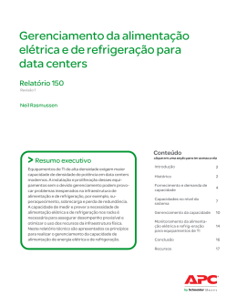 Gerenciamento da alimenta&ccedil;&atilde;o el&eacute;trica e de refrigera&ccedil;&atilde;o para data