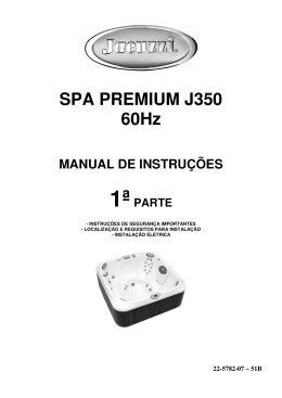 SPA PREMIUM J350 60Hz MANUAL DE INSTRUÇÕES 1ªPARTE