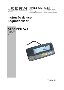 Instrução de uso Segundo visor KERN PFB-A08