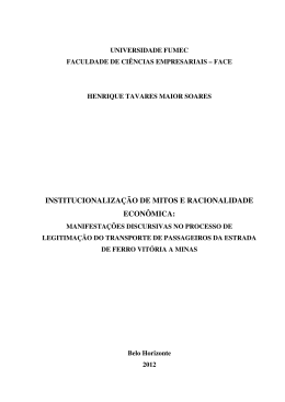 institucionaliza&ccedil;&atilde;o de mitos e racionalidade econ&ocirc;mica
