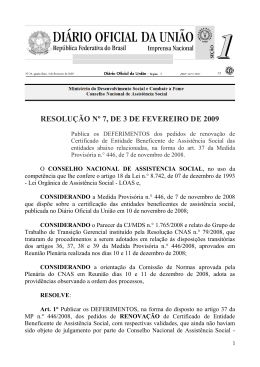 resolu&ccedil;&atilde;o n&ordm; 7, de 3 de fevereiro de 2009