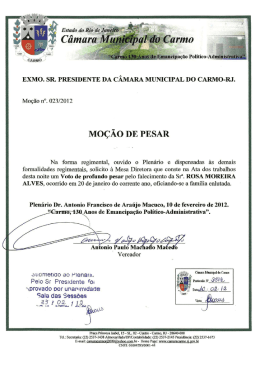 nº 023-12 Pesar Rosa Moreira Alves - Paulo Macedo