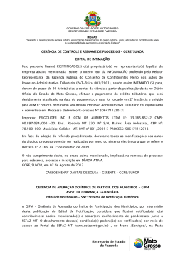 GER&Ecirc;NCIA DE CONTROLE E REEXAME DE PROCESSOS